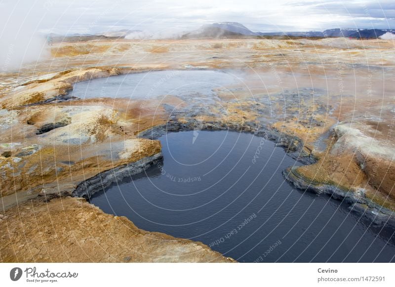 Hot springs Environment Landscape Elements Iceland Europe Aggression Exceptional Dangerous hot jump Threat Rough Beautiful Contrast hot steam Colour photo