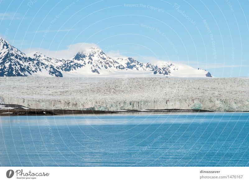 Glacier in arctic Vacation & Travel Ocean Winter Snow Mountain Environment Nature Landscape Climate Coast Freeze Blue White ice The Arctic polar Spitzbergen