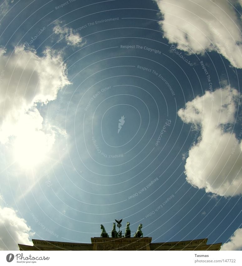 Brandenburg Gate Sun Moving (to change residence) Success Sky Architecture Landmark Monument Collection Historic Berlin Triumphal Gorgeous Symbols and metaphors