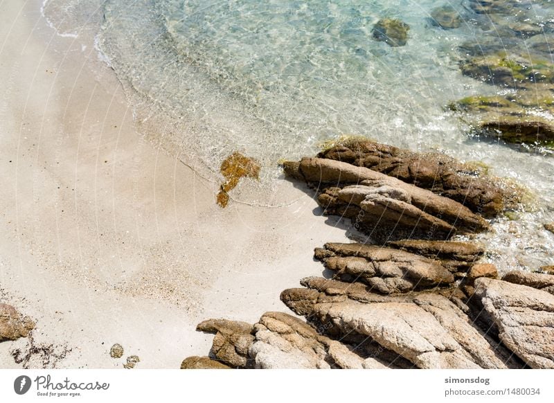 fresh Nature Landscape Sand Water Summer Beautiful weather Rock Waves Coast Beach Relaxation Idyll Pure Vacation & Travel Tourism Sandy beach Sardinia Bay