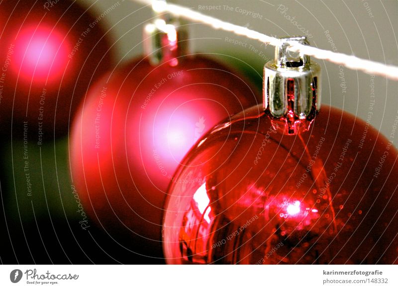 Oh, you cheerful one! Red Christmas & Advent Round Glittering Sphere Decoration Feasts & Celebrations hung Public Holiday December Dull Reflection String