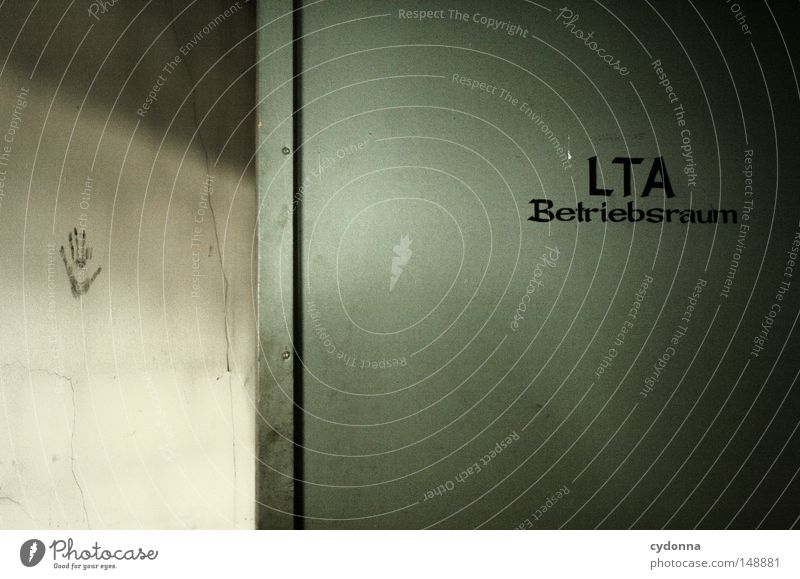 I was there Tracks Mysterious Hidden Know Signs and labeling Symbols and metaphors Wall (building) Door Lettering GDR Old Detail Partially visible