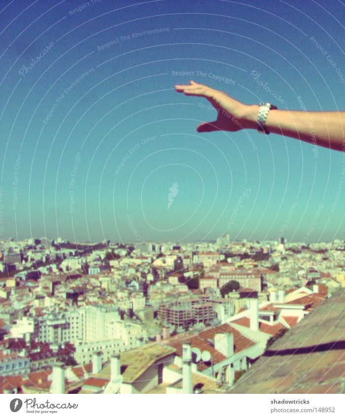 Lisboa Lisbon Town Hand Vantage point Sky Progress Turquoise Far-off places Portugal Horizon Landscape House (Residential Structure) Roof Blue azul Movement