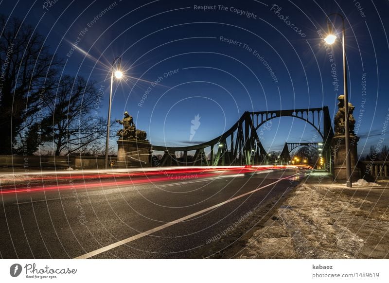 Glienicke Bridge Architecture Cloudless sky Night sky Winter Snow "berlin Potsdam glienicke" Germany Europe Outskirts Tourist Attraction Landmark Monument