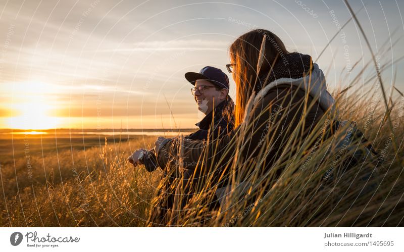 in the dune Vacation & Travel Far-off places Beach Ocean Human being Masculine Feminine Young woman Youth (Young adults) Young man 2 18 - 30 years Adults Nature