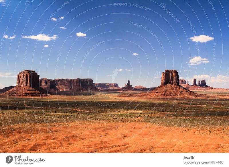 Monument Valley Vacation & Travel Tourism Landscape Sand Warmth Utah USA Hiking Uniqueness Blue Orange Red Adventure Colour photo Exterior shot Deserted Evening