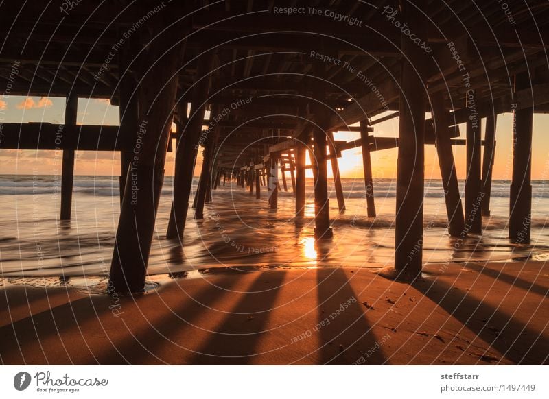 Under the San Clemente pier at sunset Vacation & Travel Tourism Adventure Freedom Summer Sun Beach Ocean Waves Nature Landscape Sand Water Clouds Sunrise Sunset