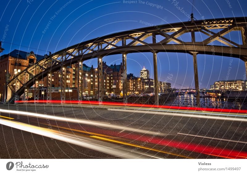 cisshsh Old warehouse district Hamburg Long exposure Bridge Brooks Bridge Hammonia customs channel Brooks fleet Light