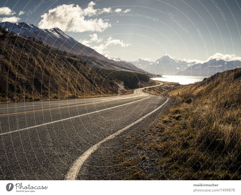 Road trip around New Zealand Environment Nature Landscape Plant Animal Beautiful weather Rock Alps Mountain Lake Traffic infrastructure Street Driving Going