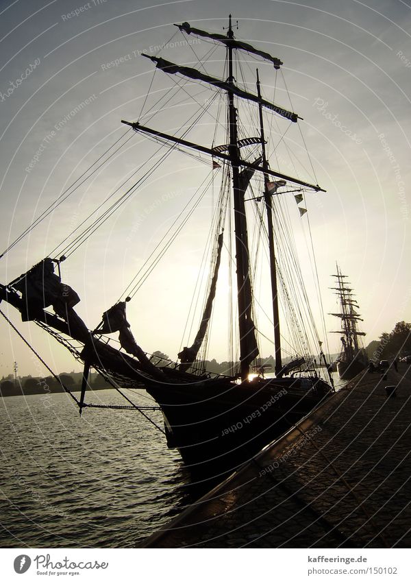 Tiessen quay Watercraft Ocean Channel Floodgate Evening Sky Clouds Jetty Sail Harbour Navigation Rigging