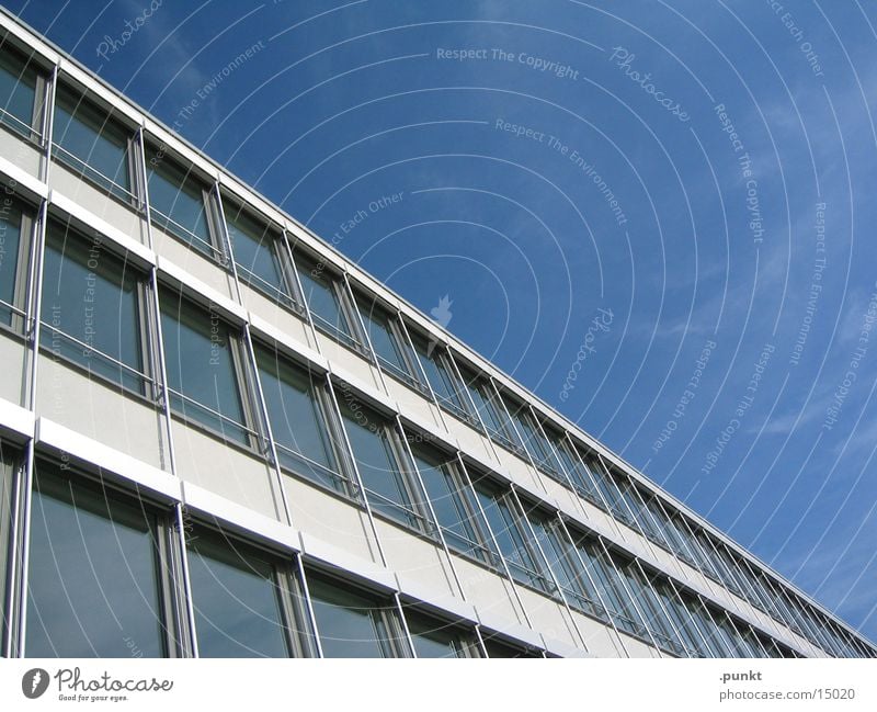 house corner Office building Glas facade Architecture Blue sky