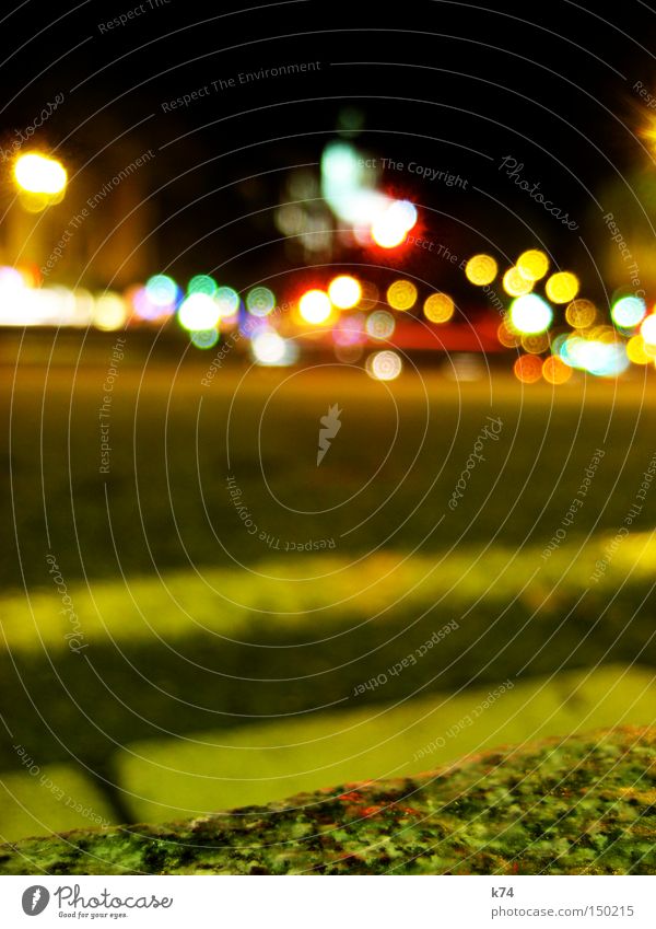 streetlights II Town Street Light Multicoloured Night Motor vehicle Car headlights Street life Point Transport Curbside Traffic infrastructure blurred