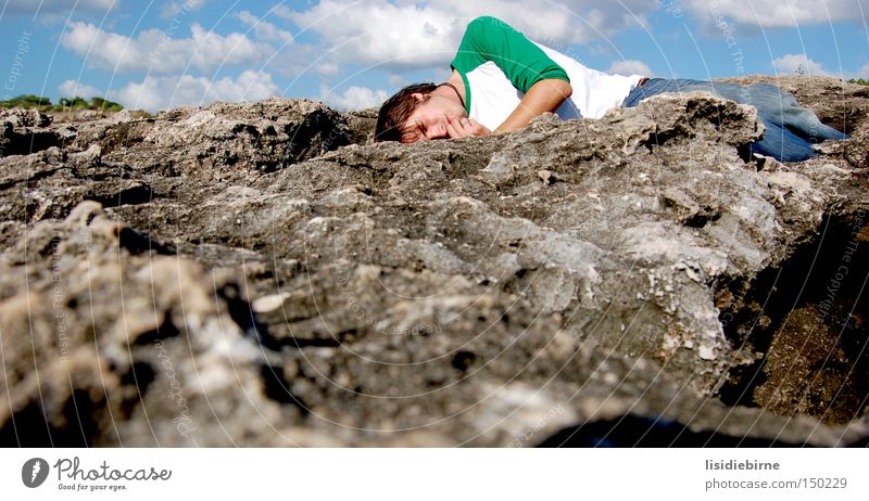 toni and portugal Cliff Portugal Man Stone Rock Sky Clouds Coast Sleep Fatigue Exhaustion Break Beach