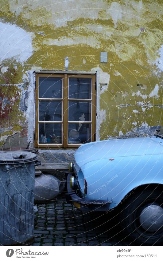 Krumlov_01 Cesky Krumlov Facade Trash container Motor vehicle Blue Window Old Czech Republic Old town Car