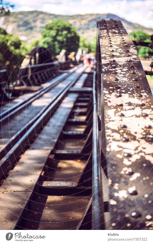 The Bridge on the River Kwai, Kanchanaburi, Thailand Lifestyle Vacation & Travel Summer Landscape Earth Sky Building Architecture Transport Street Railroad