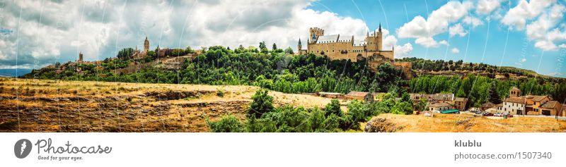 castle Alcazar of Segovia, Spain Vacation & Travel Tourism Landscape Earth Clouds Hill Small Town Skyline Church Palace Castle Places Building Architecture