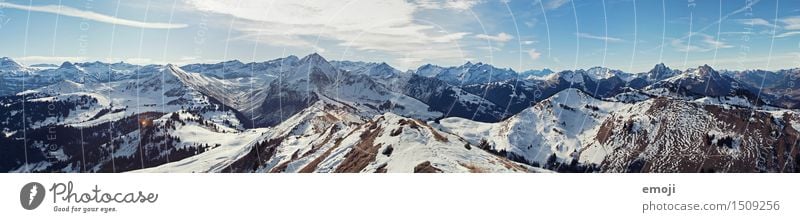 top Environment Nature Landscape Sky Winter Beautiful weather Snow Alps Mountain Snowcapped peak Natural Blue Switzerland Tourism Colour photo Exterior shot