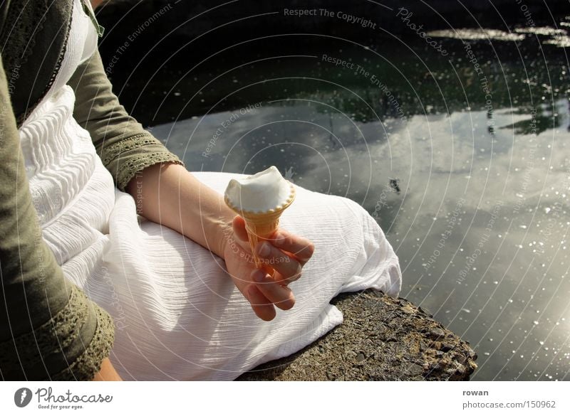 You wanna try it? Ice cream Summer Vacation & Travel Candy Offer Calm Warmth Ocean Beach Division Attempt Sunday afternoon Eating