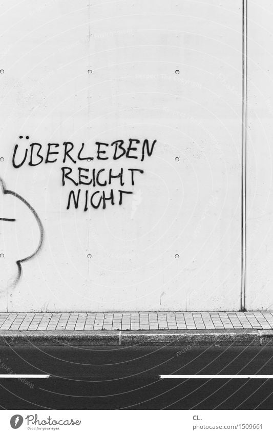 Surviving is not enough Wall (barrier) Wall (building) Traffic infrastructure Street Lanes & trails Characters Graffiti Gloomy Town Hope Boredom Disappointment