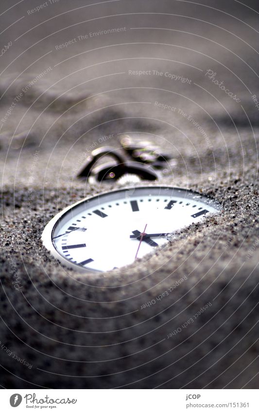 timeless part I Time Clock Fob watch Lose Doomed Sand Beach Miss Discover Clock hand Heap Concealed Macro (Extreme close-up) Close-up