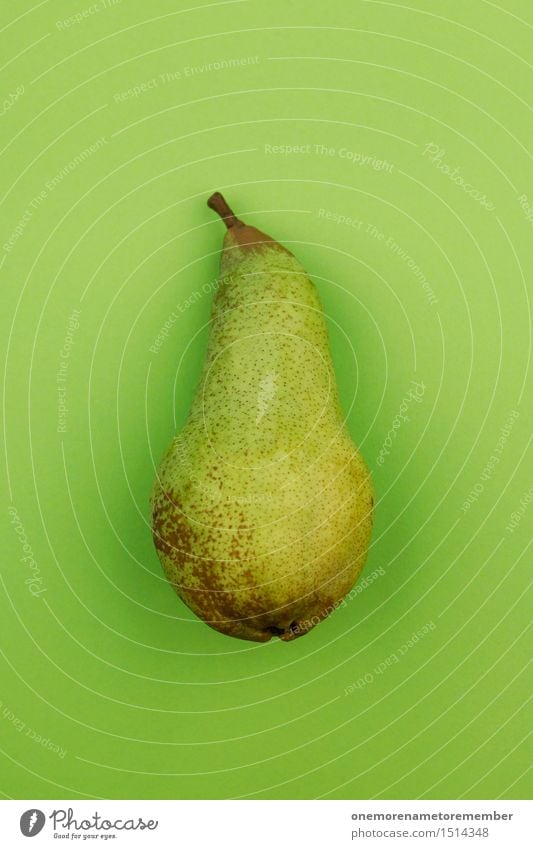 Jammy pear on green Art Work of art Esthetic Pear Pear stalk Green Grass green Fruit Delicious Healthy Eating Organic produce Design Fashioned Innovative