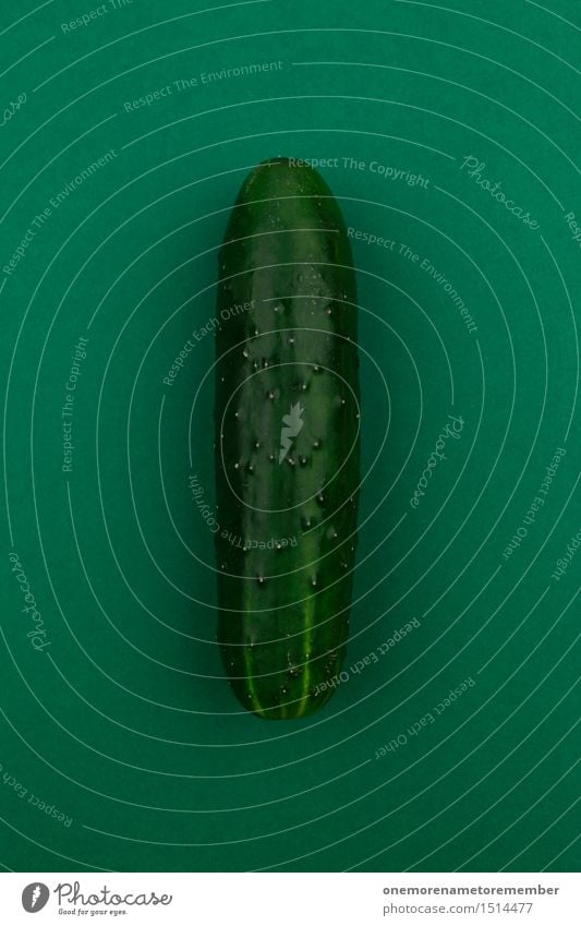 Jammy cucumber on green Art Work of art Adventure Esthetic Cucumber Slices of cucumber Green Green undertone Gaudy Healthy Eating Colour Dildo Colour photo