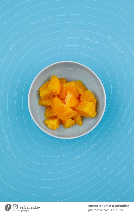 Jammy Orange Breakfast on Blue Work of art Esthetic Orange slice Delicious Part Complementary colour Contrast Design Appetite Bowl Colour photo Multicoloured