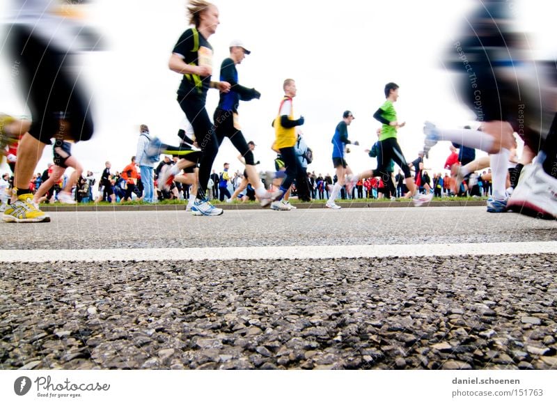 Freiburgmarathon from the point of view of an earthworm Walking Running sports Jogging Movement Speed Fitness Healthy Endurance Sports Street Perspective