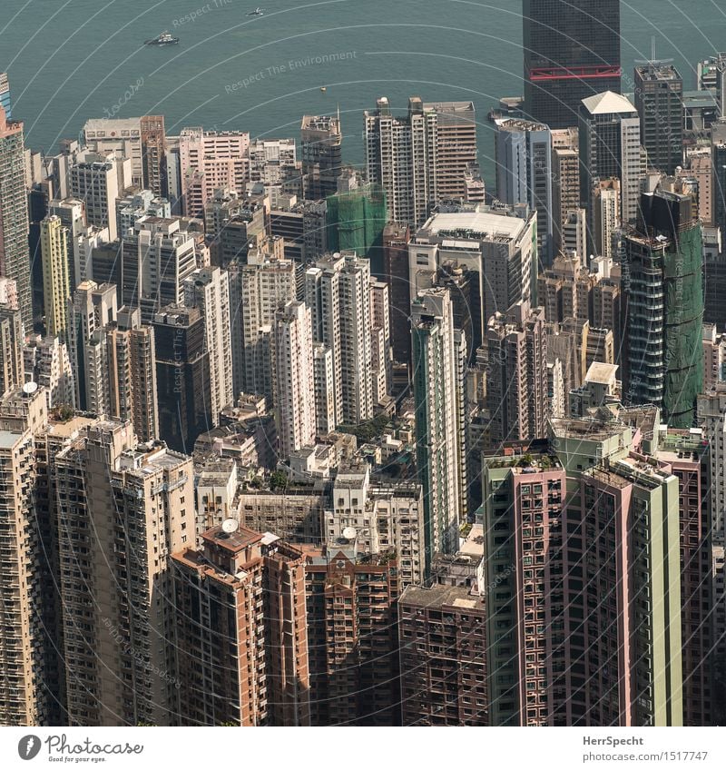 Slowly getting tight Hongkong Port City Downtown Skyline House (Residential Structure) High-rise Manmade structures Building Architecture Balcony Window