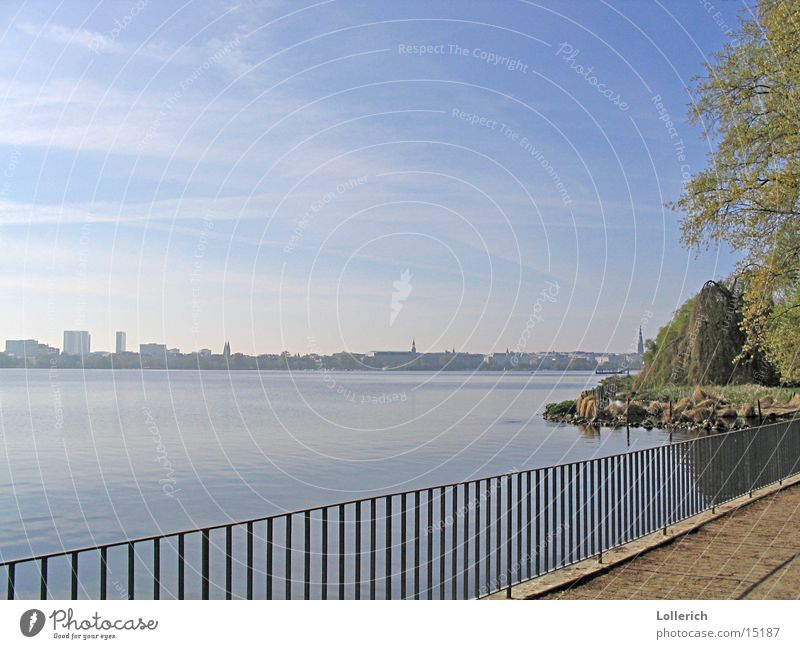 Alster Hamburg Water Coast Handrail Nature