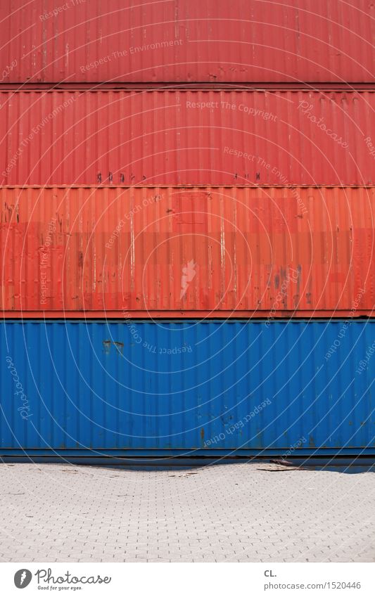 HH16.1 | container Workplace Construction site Economy Industry Logistics Container Container cargo Large Blue Red Competition Arrangement Growth Colour photo