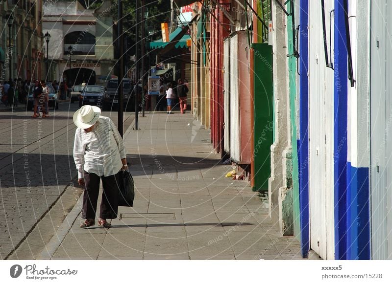 afternoon Afternoon Senior citizen Facade Siesta Calm South America Mexico Colour Hat Male senior