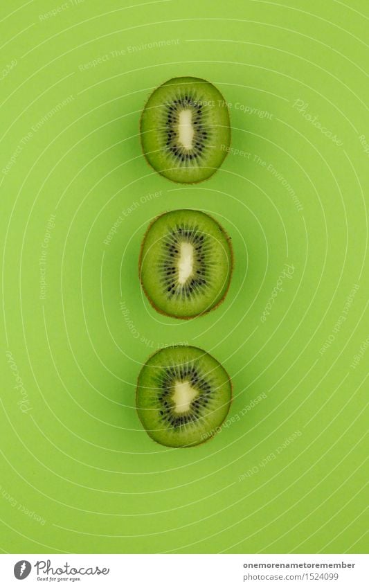 Kiwi threesomes... Zack! Art Work of art Esthetic Kiwifruit Fruit Tropical fruits 3 Green Row Symmetry Delicious Vitamin-rich Grass green Colour photo