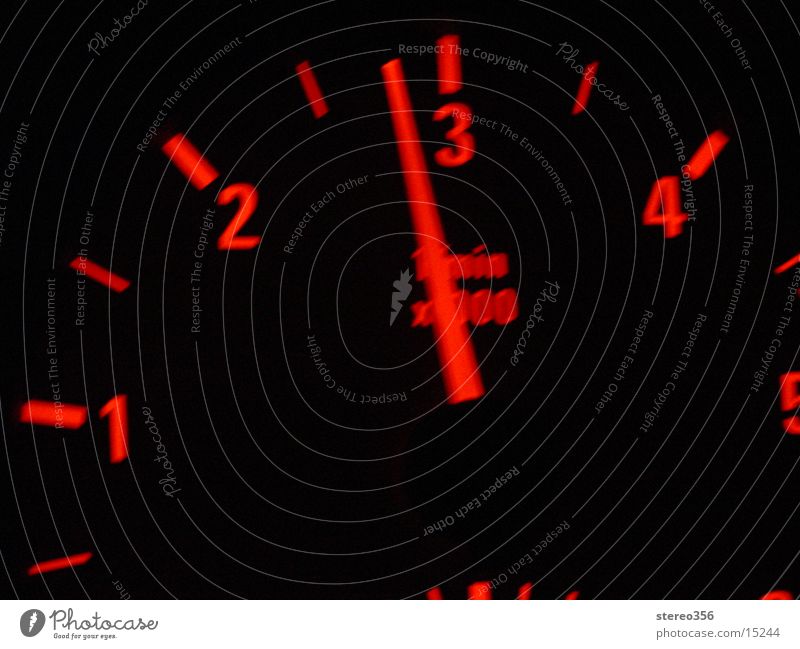 1-2-3 Red Transport rev counter Car instrument panel