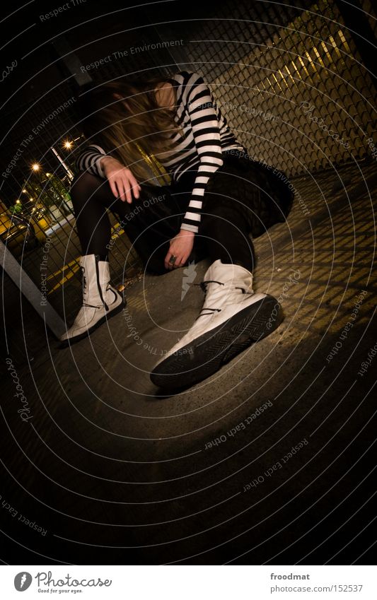 Pushed in the corner Distress Captured Long exposure Striped Grating Grief Loneliness Night Corner Penitentiary Emotions Shadow Woman Sadness froodmat