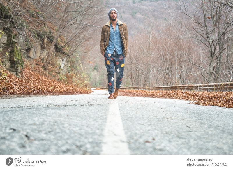 Young men walking Vacation & Travel Trip Adventure Human being Boy (child) Man Adults Youth (Young adults) Nature Landscape Sky Park Street Loneliness away