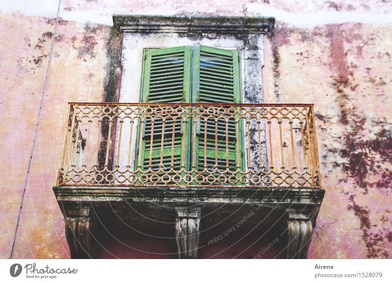 Fairy tale. Mrs. Holle's asleep. Italy Southern Europe Village Small Town Old town Deserted House (Residential Structure) Facade Balcony Window Door