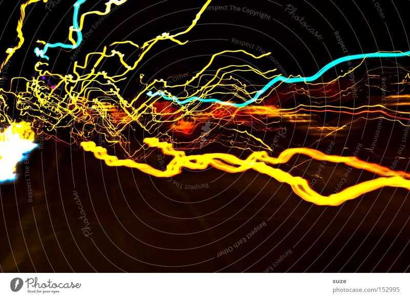 offensive Night life Illuminate Yellow Colour Radiation Electricity Crazy Experimental Madness Lightning Colour photo Multicoloured Abstract