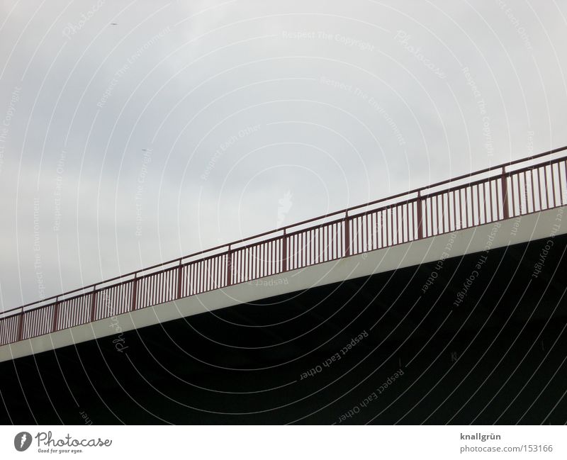 Bridge over troubled water Street Bridge railing Connect Bright Dark Line Sky overstretch Tilt