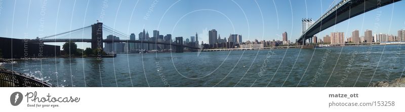 Bridges on the river New York City USA Manhattan Americas River Hudson River Vacation & Travel Water Skyline Panorama (View) Large Panorama (Format)