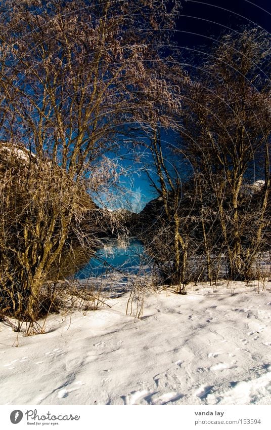 Lake Heiterwang V Mountain Water Landscape Winter Cold Snow Sky Blue Contrast Environment Loneliness Nature