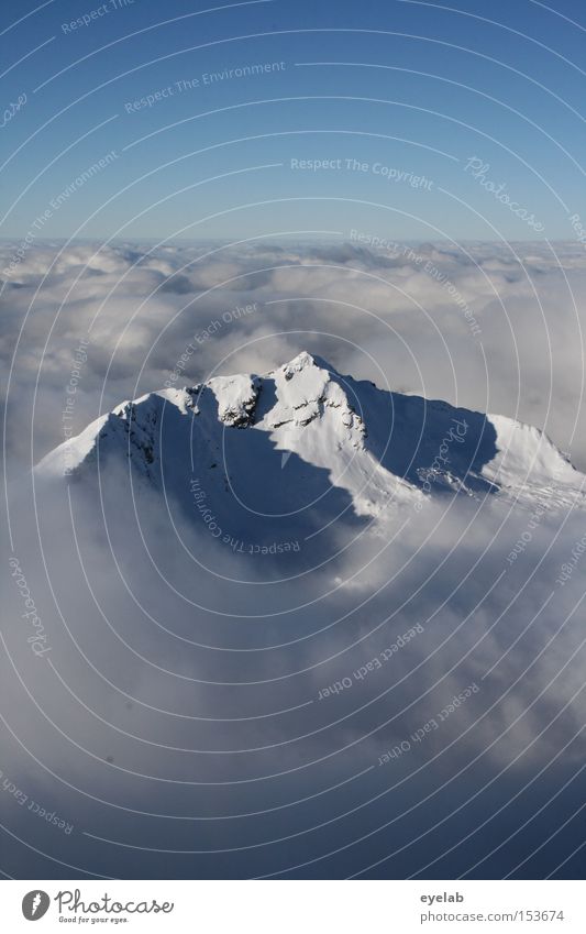 bucket seat for giants Mountain Landscape Clouds Valley Sky Blue Far-off places Vantage point Horizon Peak Allgäu Winter Snow Alps