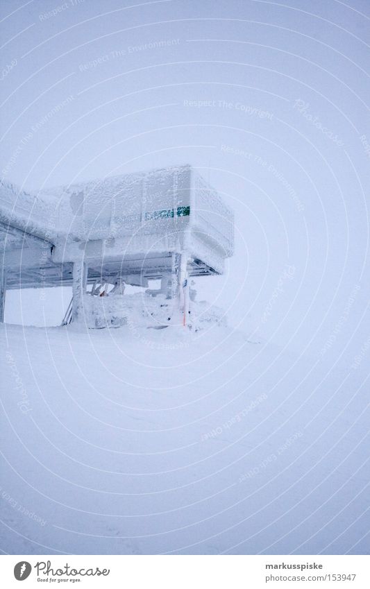 exit panoramabahn obertauern Mountain Alpine Austria Winter Snow Ice Station Top terminal Bright background Copy Space top Copy Space bottom Copy Space right