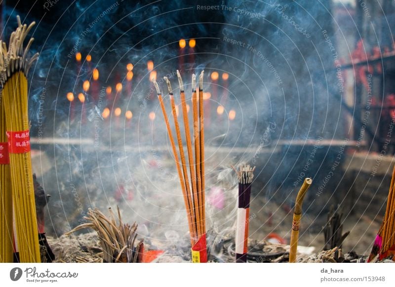 When Buddha smokes Smoke Joss sticks Religion and faith Buddhism China Temple Fire Blaze House of worship