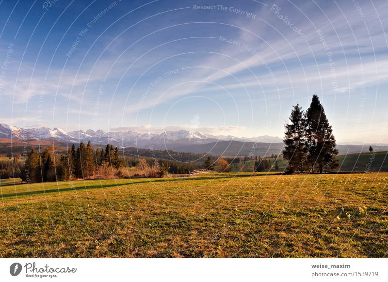 Spring countryside in Tatras mountains, south Poland Beautiful Vacation & Travel Tourism Snow Mountain Hiking Nature Landscape Sky Clouds Sunrise Sunset