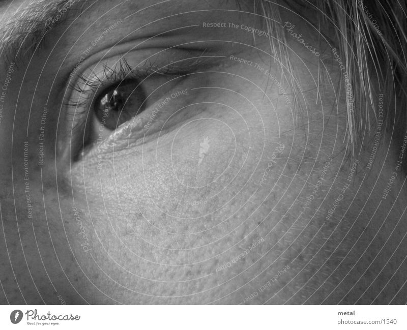 Eye, dreamy Man Macro (Extreme close-up) Black & white photo Eyes moored