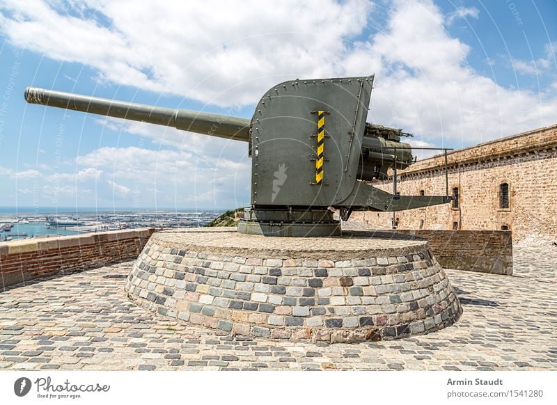 Castell de Montbejuic Barcelona Design Vacation & Travel Tourism Adventure Summer Summer vacation Sky Clouds Beautiful weather Port City Castle Wall (barrier)