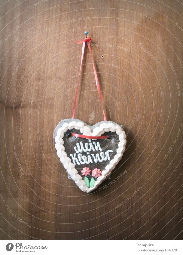 My little one Candy Nutrition Design Decoration Oktoberfest Fairs & Carnivals Wood Heart String Old Love Kitsch Small Retro Sweet Gloomy Wall (building)