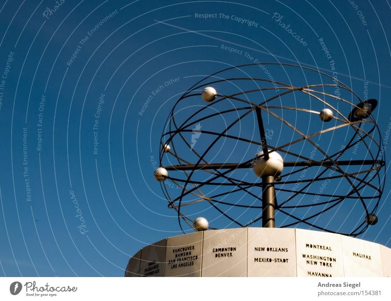 Tangential time difference Detail Clock Art Sky Tourist Attraction Traffic infrastructure Time Berlin Alexanderplatz World time clock Meeting point Time zones