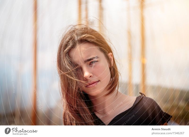 Portrait in the harbour Lifestyle Beautiful Vacation & Travel Tourism Trip Sightseeing City trip Summer vacation Human being Feminine Young woman